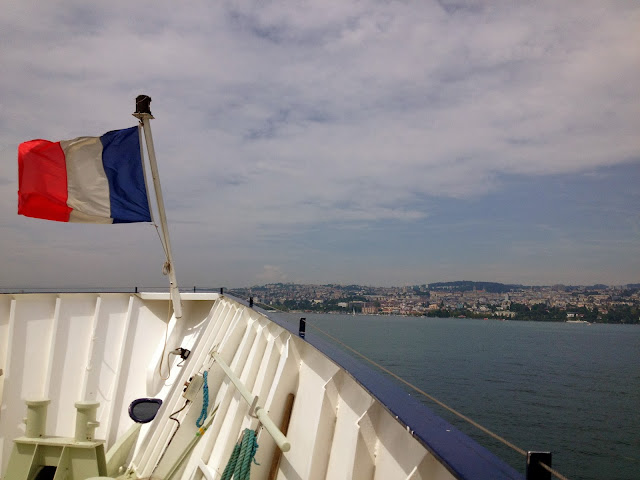 Ferry ride from Switzerland to France on Semi-Charmed Kind of Life