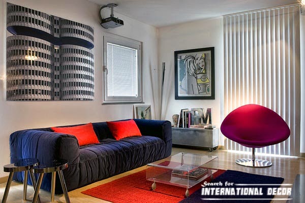 contemporary interior design, contemporary living room, black sofa