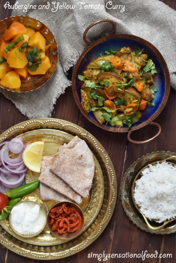 Aubergine and Yellow Tomato Curry. simply.food