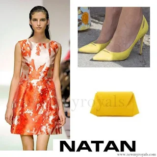 Queen Maxima wore NATAN Dress, Pumps, Clutch