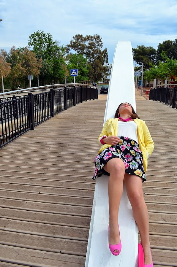 colorido, playa, nules, colorful, falda, flores, amarillo, rosa, fucsia, yellow, trendy accessories, trendy