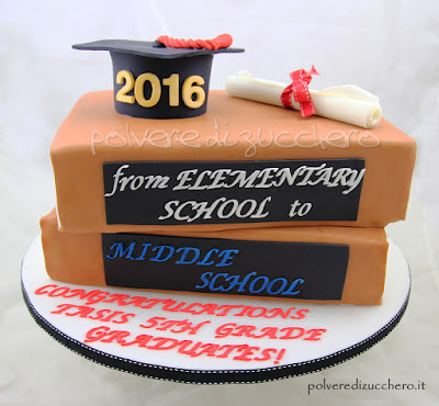 torta libri laurea diploma graduates cake design pasta di zucchero polvere di zucchero