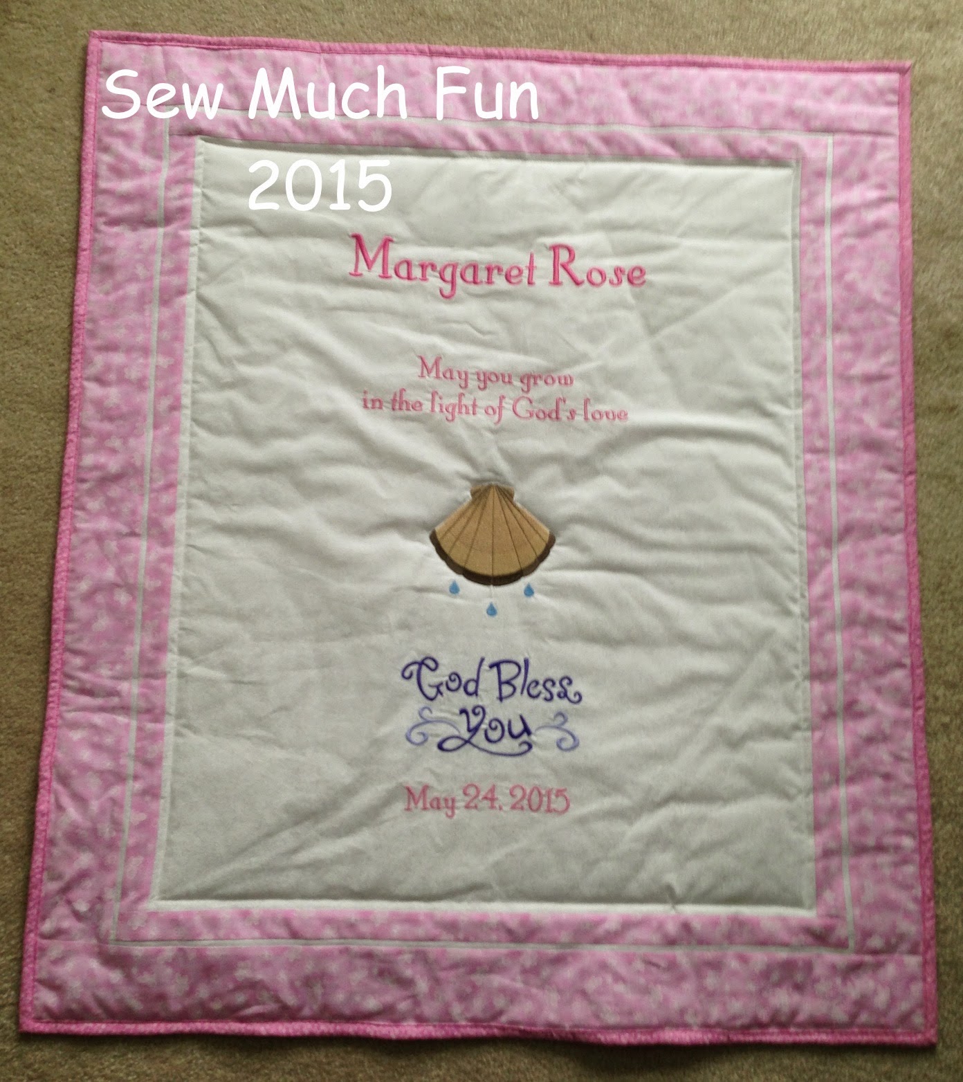 Sew Much Fun / Creations by Celeste Maggie's Christening Wall Hanging