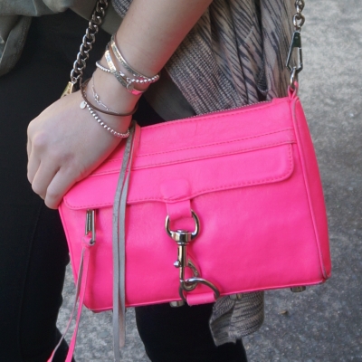 Rebecca Minkoff neon pink mini MAC | AwayFromTheBlue
