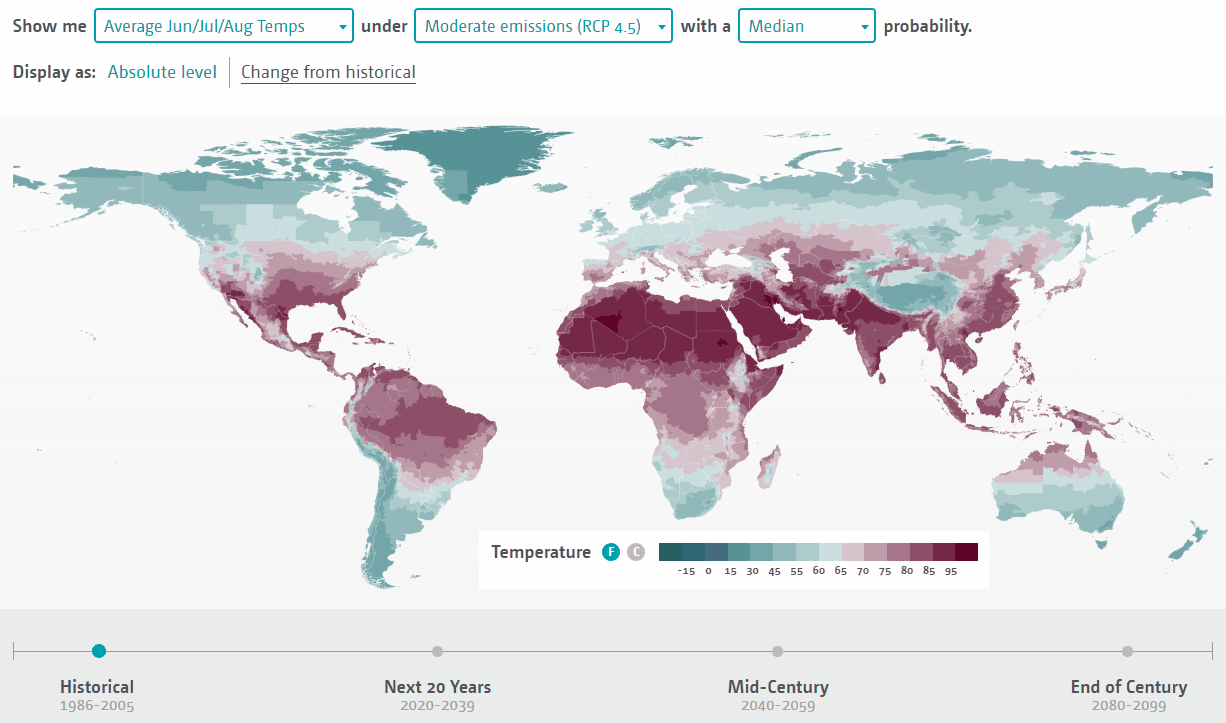 Climate impact map