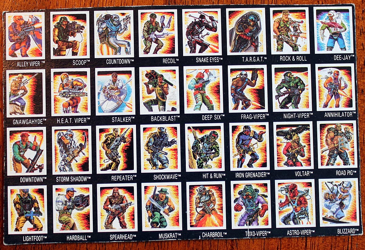 gi joe classified list of figures