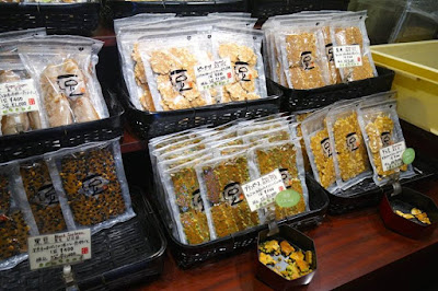 Japanese Crackers sold in Gion Kyoto Japan