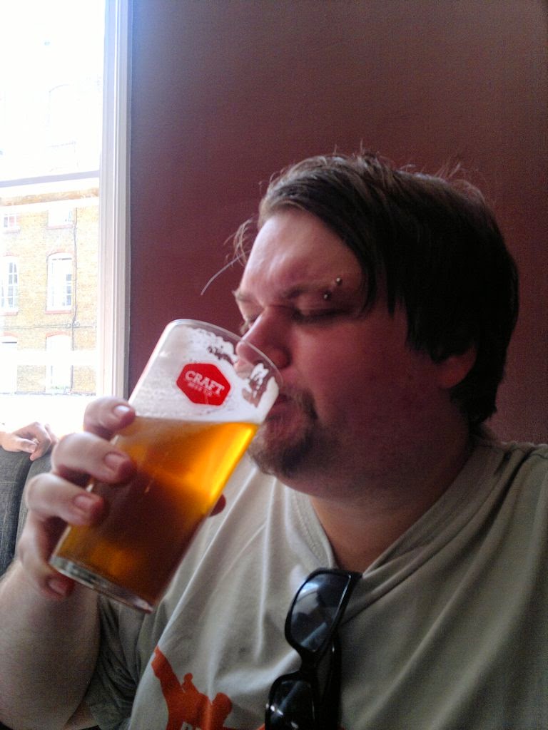 Ben drinking pale ale at the Craft Clerkenwell