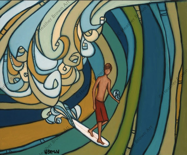 cubist surfing art