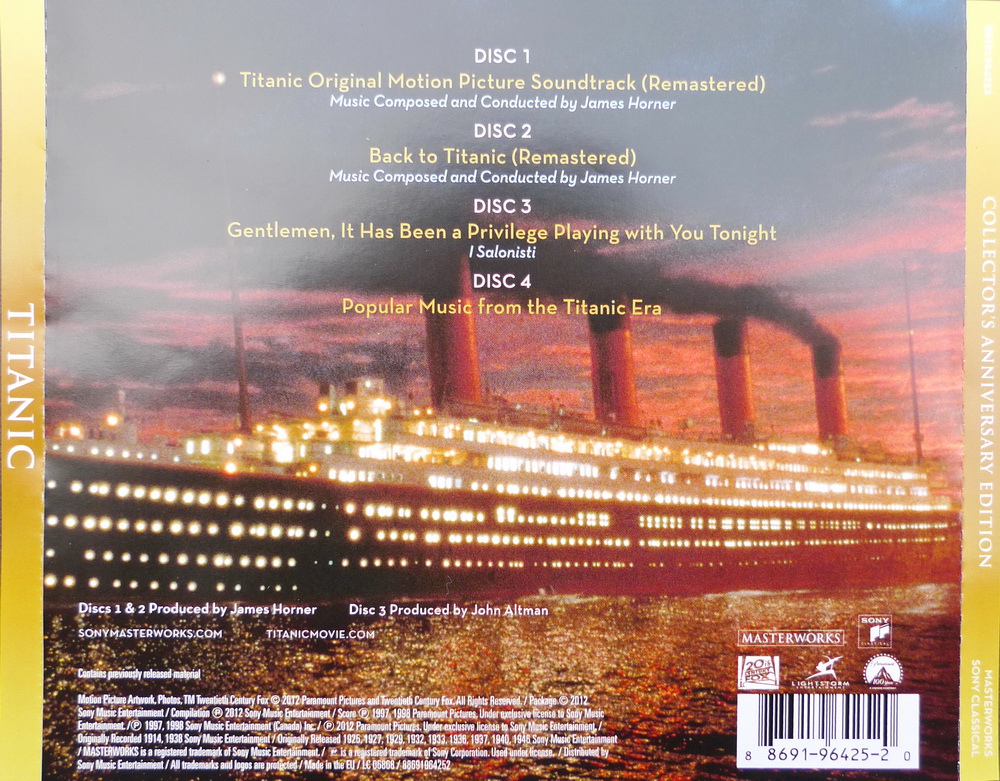 Score, Soundtrack] Titanic - Collector's Anniversary Edition (2012) (4CD)  [FLAC]