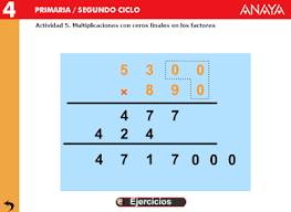 La multiplicación.Casos especiales