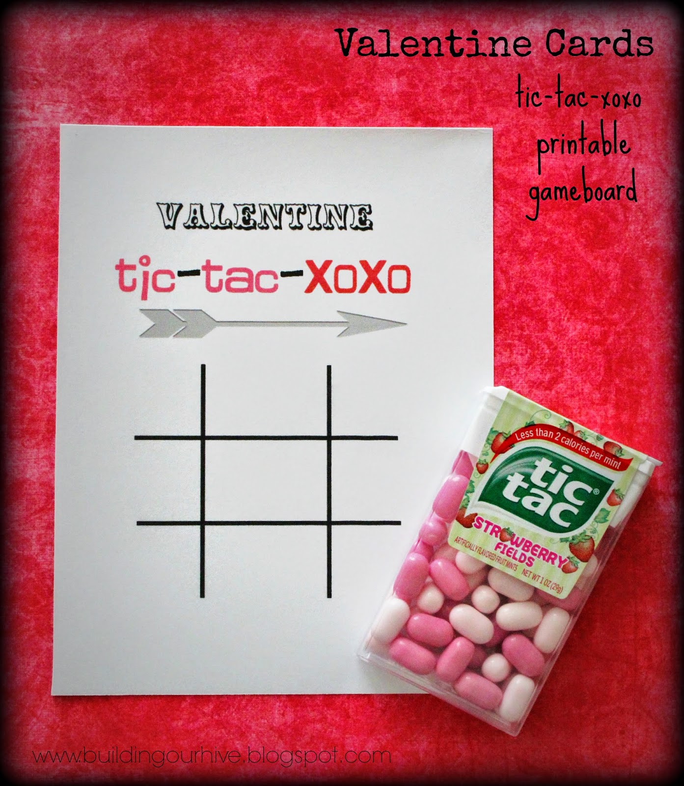 Valentine Card= TicTacXOXO Printable Game Board