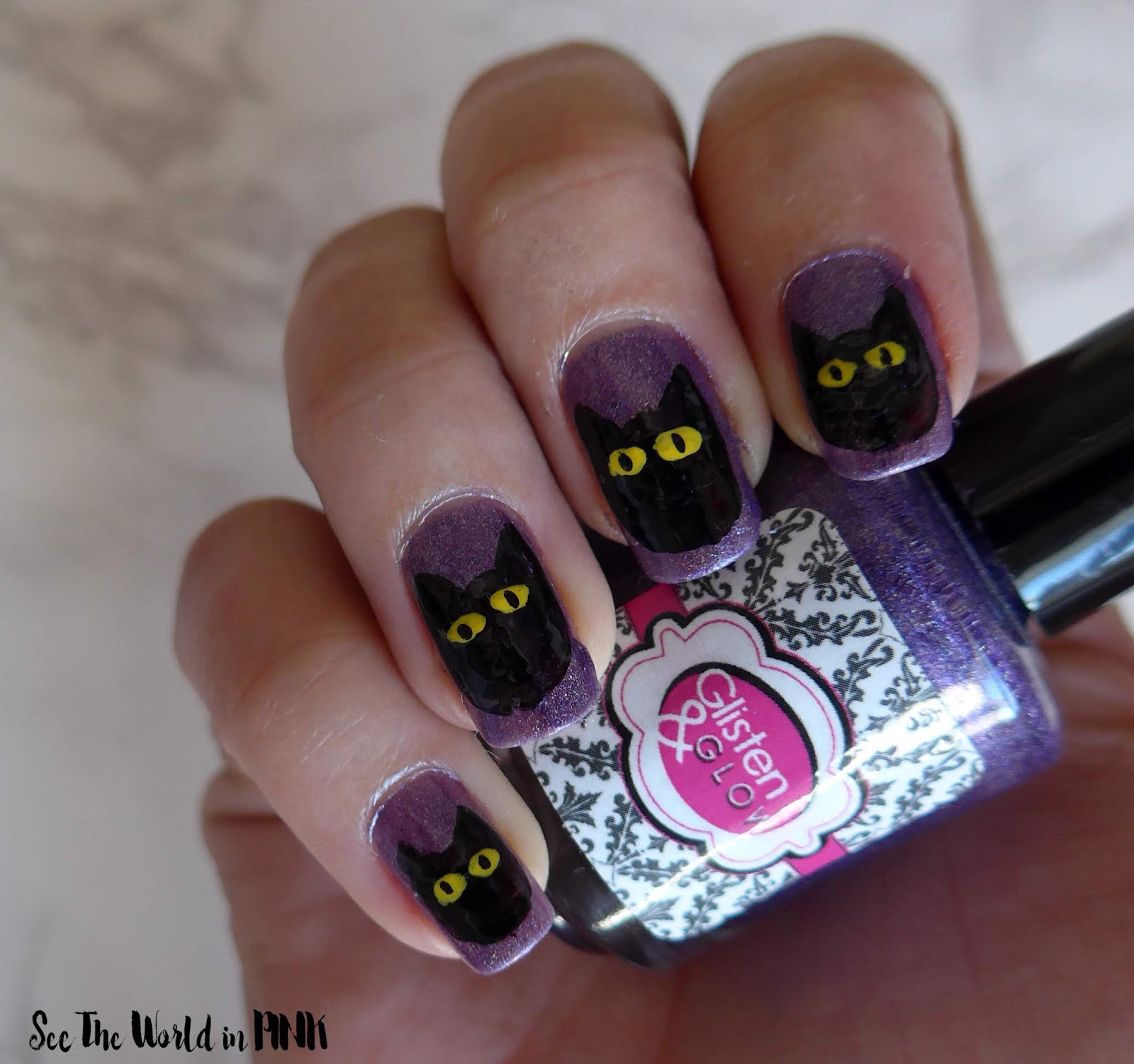 Manicure Monday - Black Cat Nail Art! | See the World in PINK