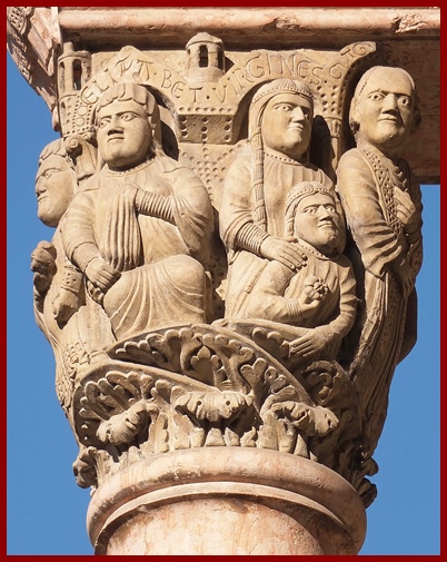 Column Capital on Central Portal to Fidenza Cathedral Duomo.