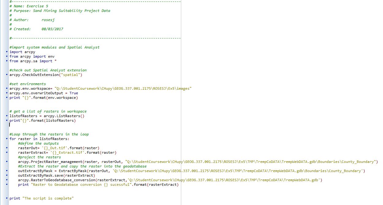GIS II: Geography 337: Python Scripting