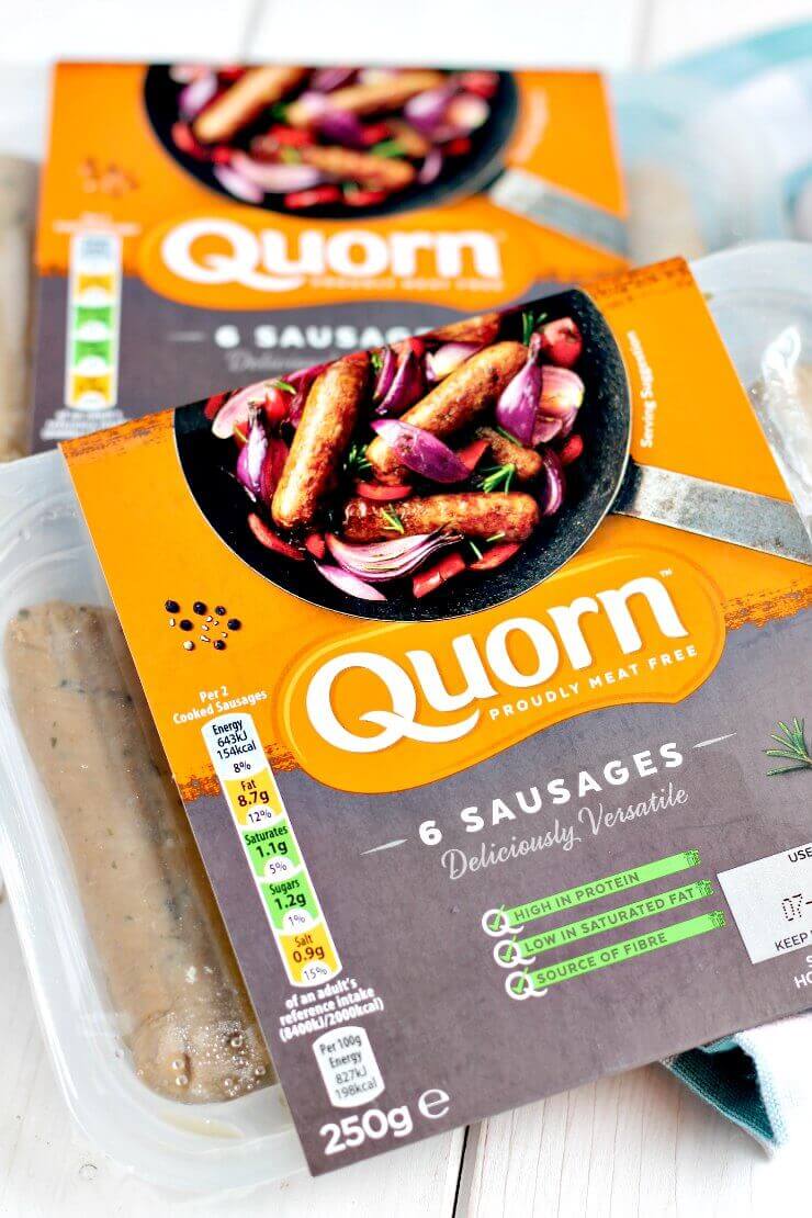 Quorn Sausage in packaging