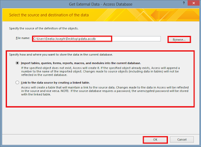 Get external data-access database dialogue