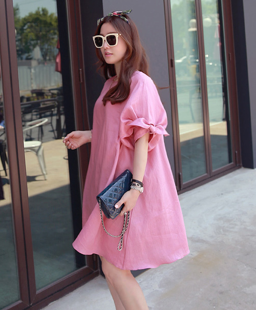 [Miamasvin] Ribbon Detail Puff Sleeve Dress KSTYLICK Latest Korean