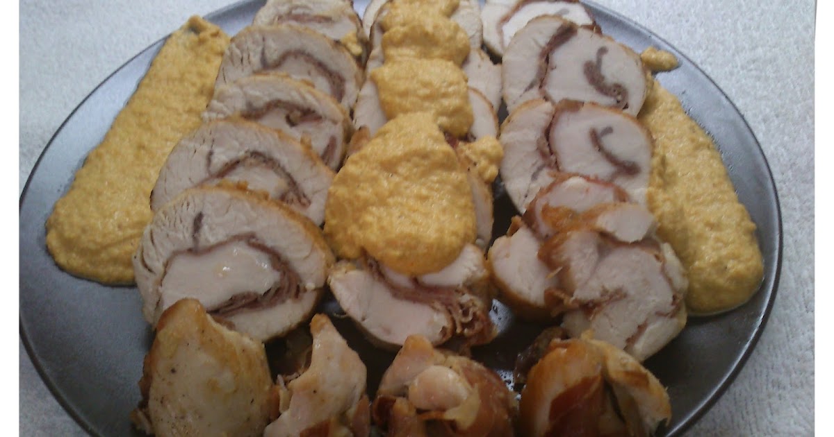 Mónica en la cocina: Solomillo de pavo relleno de jamón con salsa de