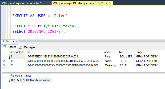 Dinesh's Blog :::: Being Compiled ::::: What if EXECUTE AS statement ...