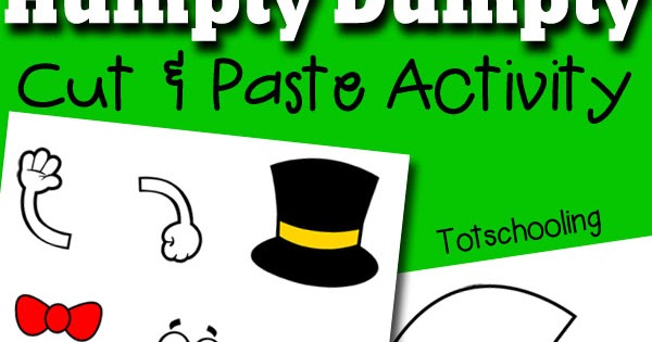 Humpty Dumpty Printable Lower Paste Video game Totschooling image regarding Humpty Dumpty Printable known as Humpty Dumpty Printable Slash Paste Game Totschooling