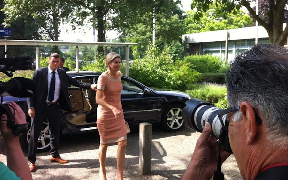 Queen Maxima of The Netherlands as Honorary President of the Platform Ambassadors Music Education made a working visit to the Fontys High School Child and Education in Den Bosch
