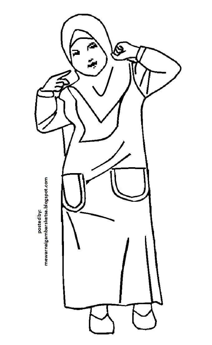 Mewarnai Gambar: Baju Muslimah