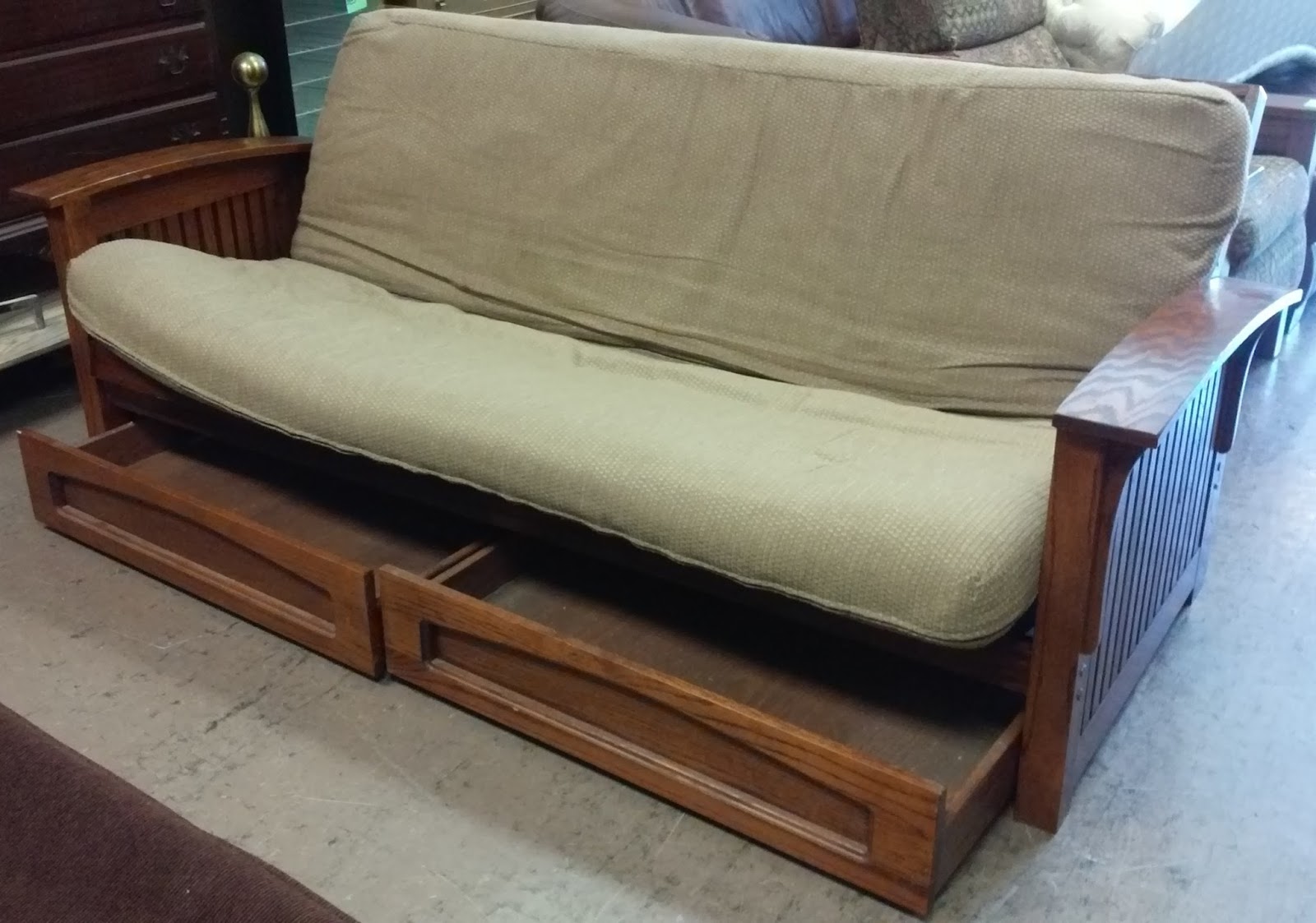 UHURU FURNITURE & COLLECTIBLES SOLD **REDUCED** Mission Oak Futon with