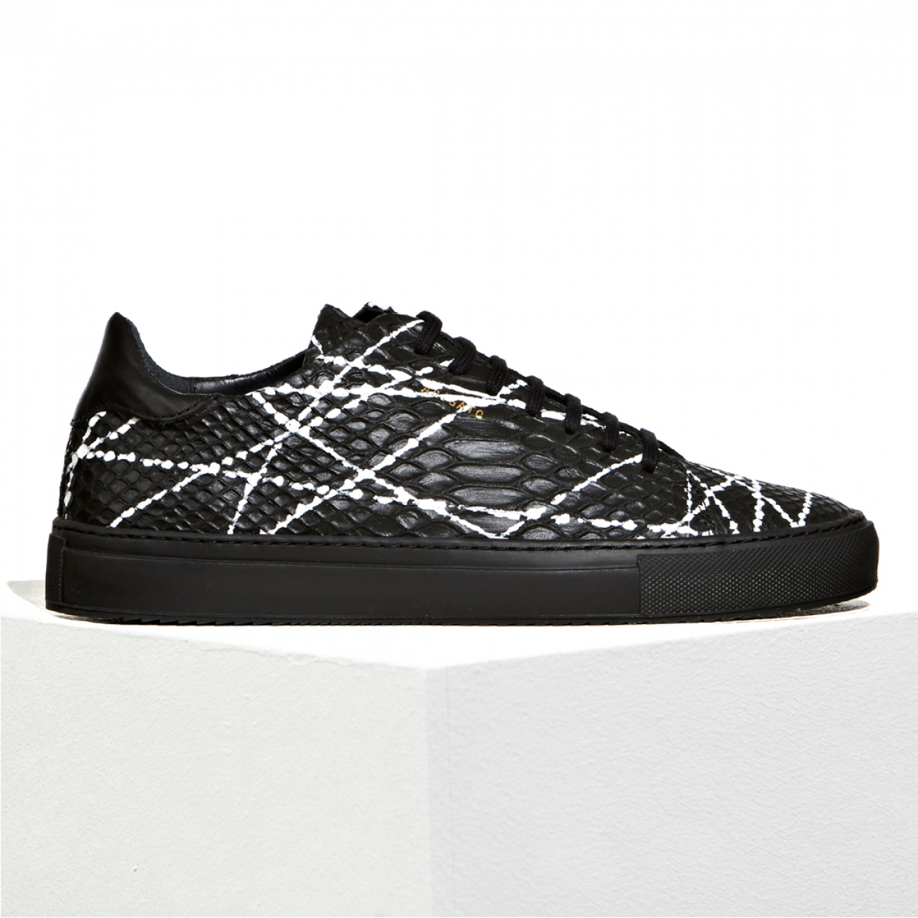 Layered Up For Winter: Axel Arigato Black Python Embossed Leather Clean ...