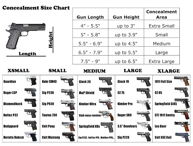 Handgun Visual Size Comparison Reference Chart 