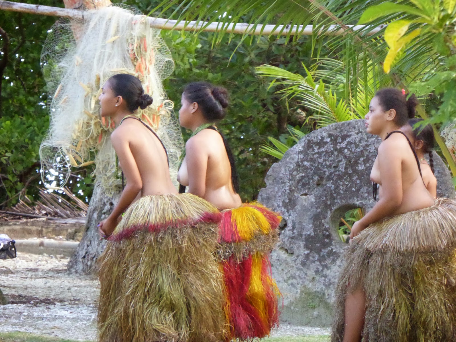 Yapese girls in traditional clothing at Yap Day Festival 