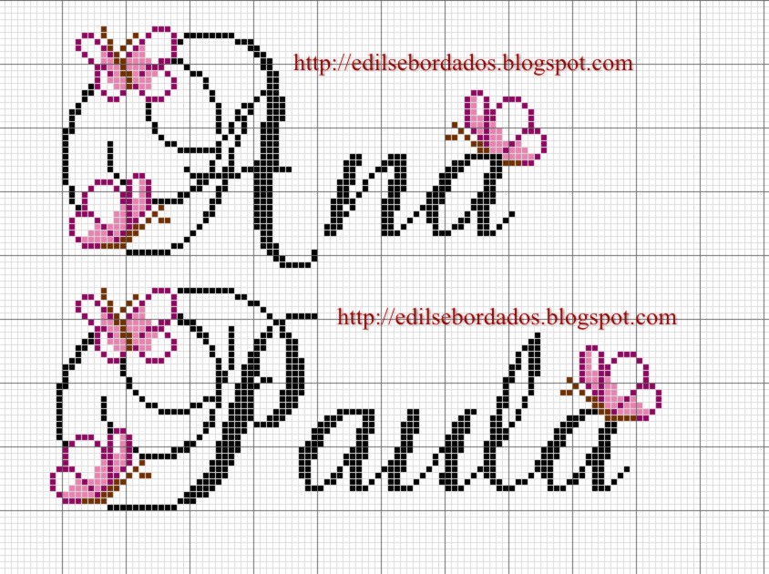 Nomes em ponto cruz!