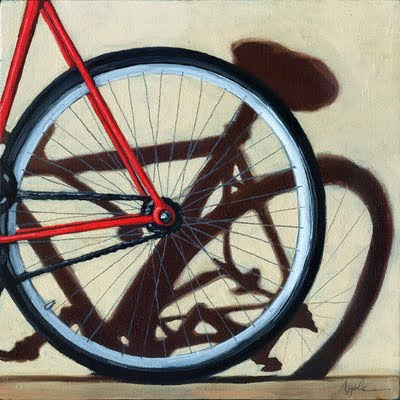 bicycle oil painting