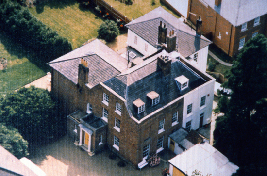 Photograph of Moffats House from the air taken in the 1970s - Image from the NMLHS