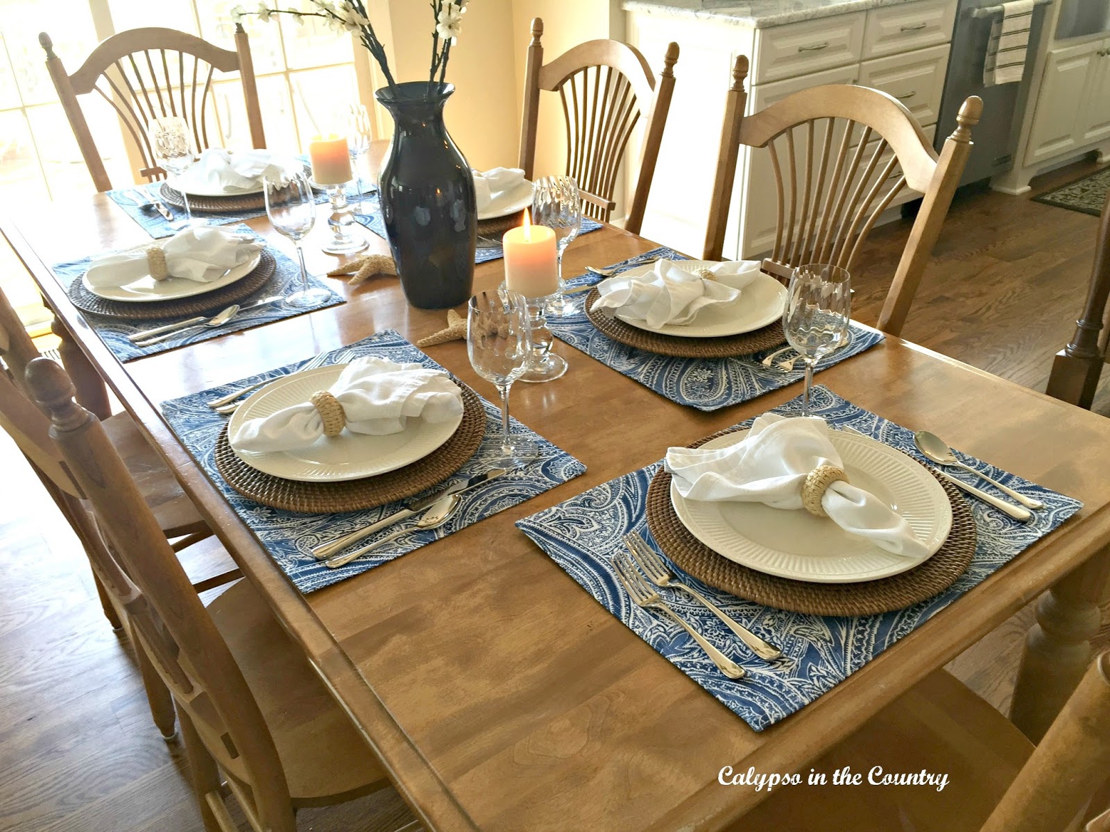 Summer Table - Blue Table Settings