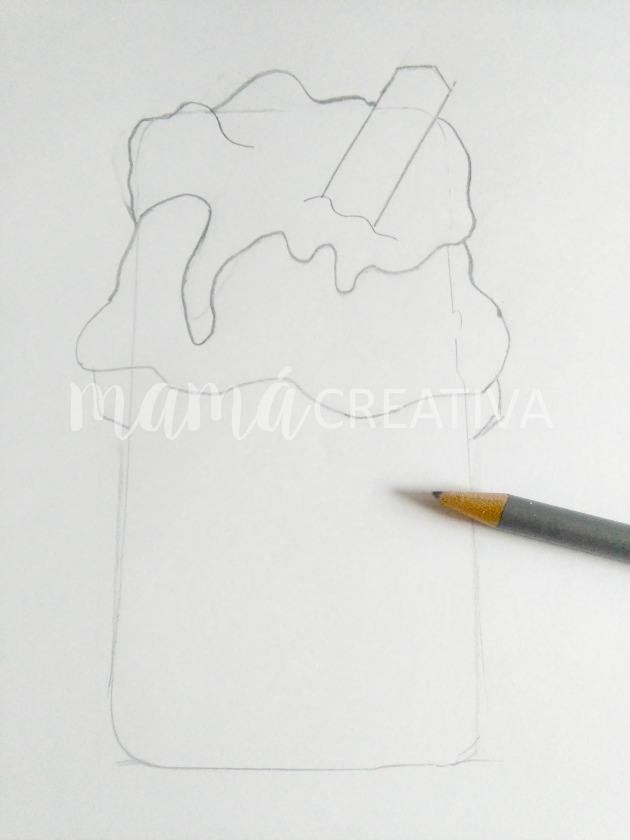 funda de helado para móvil boceto