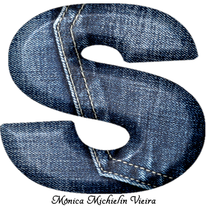 Monica Michielin Alphabets ALFABETO DE JEANS PNG ALFABETO COM