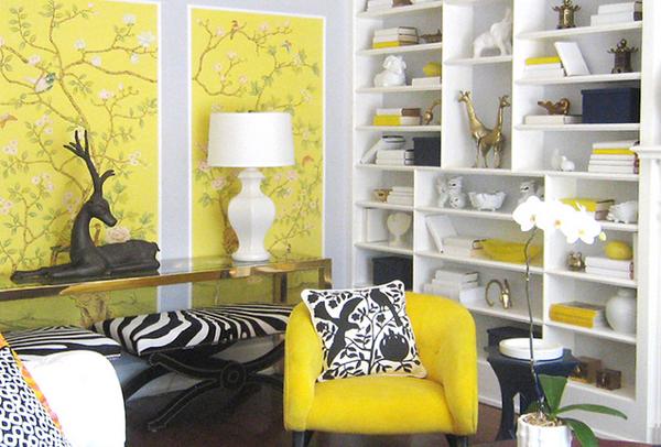 Desain Ruang Tamu dengan Aksen Warna Kuning