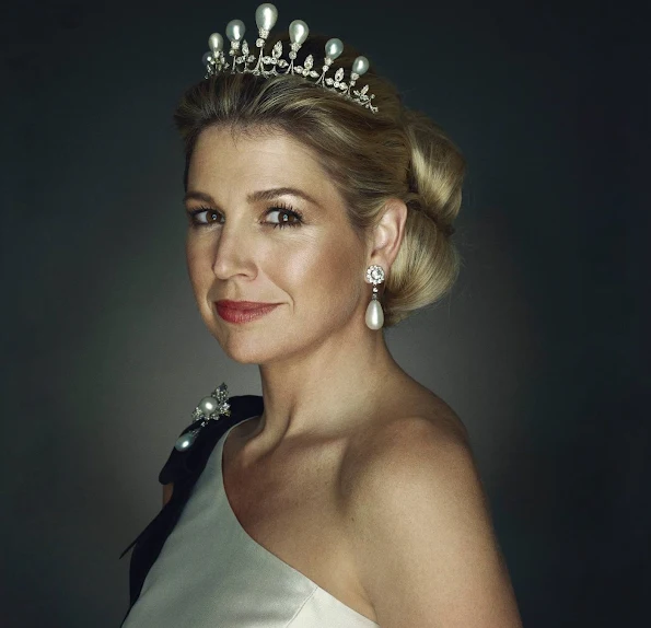 Happy 45th Birthday Dutch Queen Maxima of the Netherlands. Happy Birthday Queen Maxima. Maxima tiara, diamond tiara, earrings