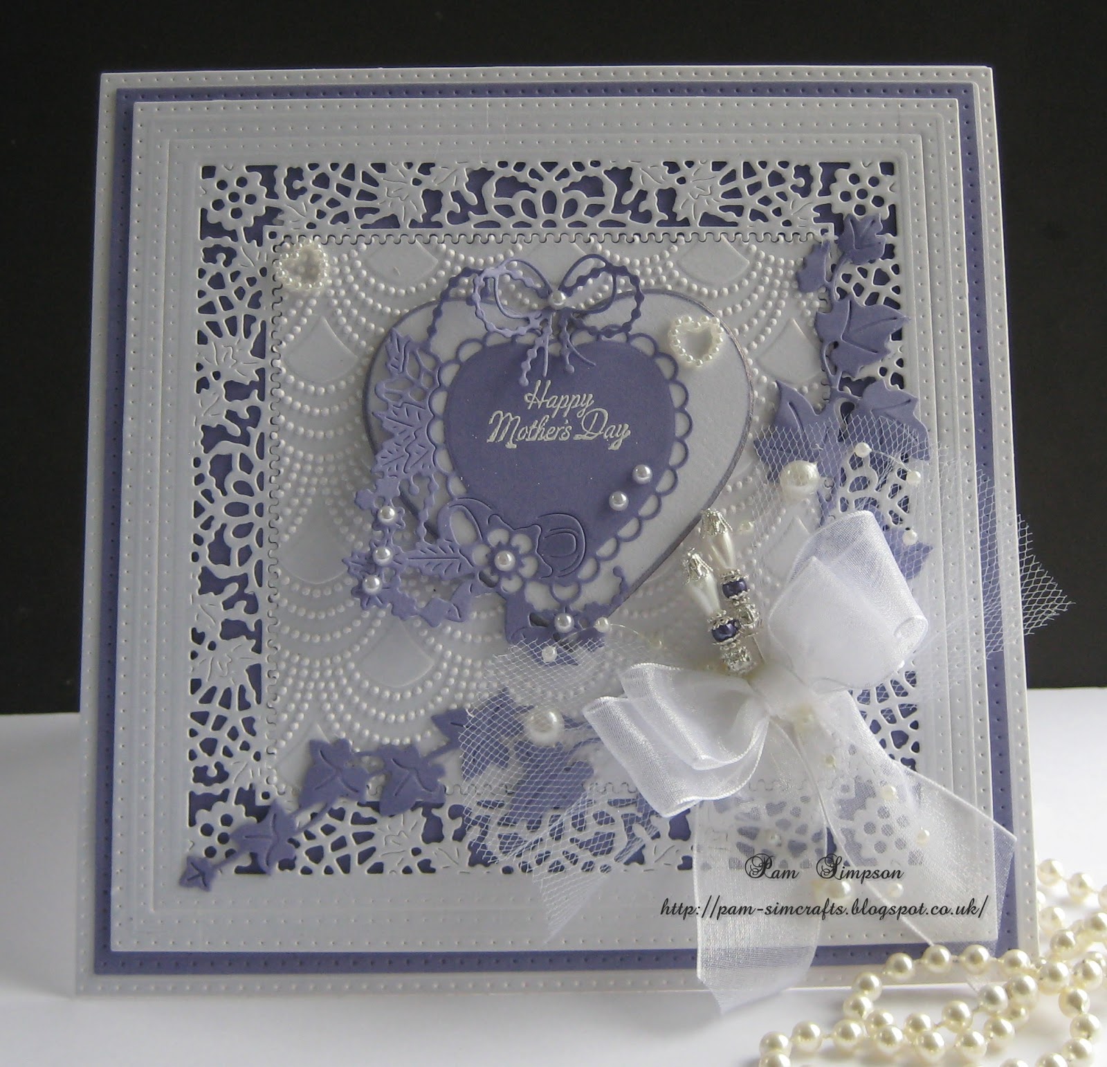 pamscrafts Tattered lace..Mothers Day card.