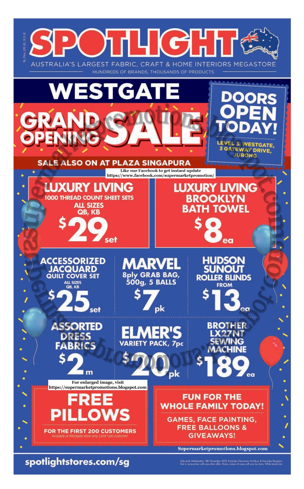 Spotlight WestGate Grand Opening Sale 10 November 2018 Supermarket