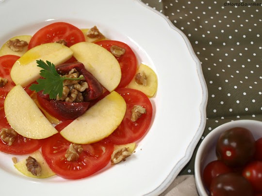 Receta Ensalada de tomate, manzana y nueces HortoGourmet