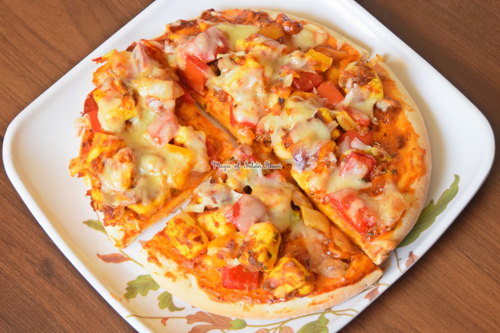 Paneer Tikka Pizza Recipe Homemade Paneer Pizza without Tandoor