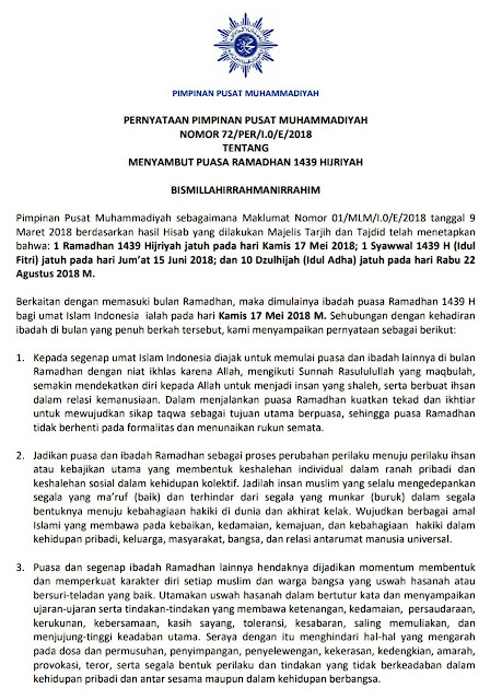Siaran Pers Pp Muhammadiyah Dalam Menyambut Ramadhan 1439 H 2018 M Lazismu Jember