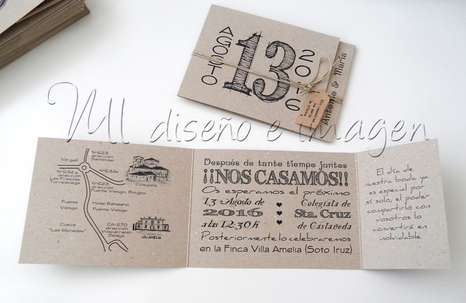 Nll Diseño BLOG Bodas y mucho más Invitaciones de boda craft M+A