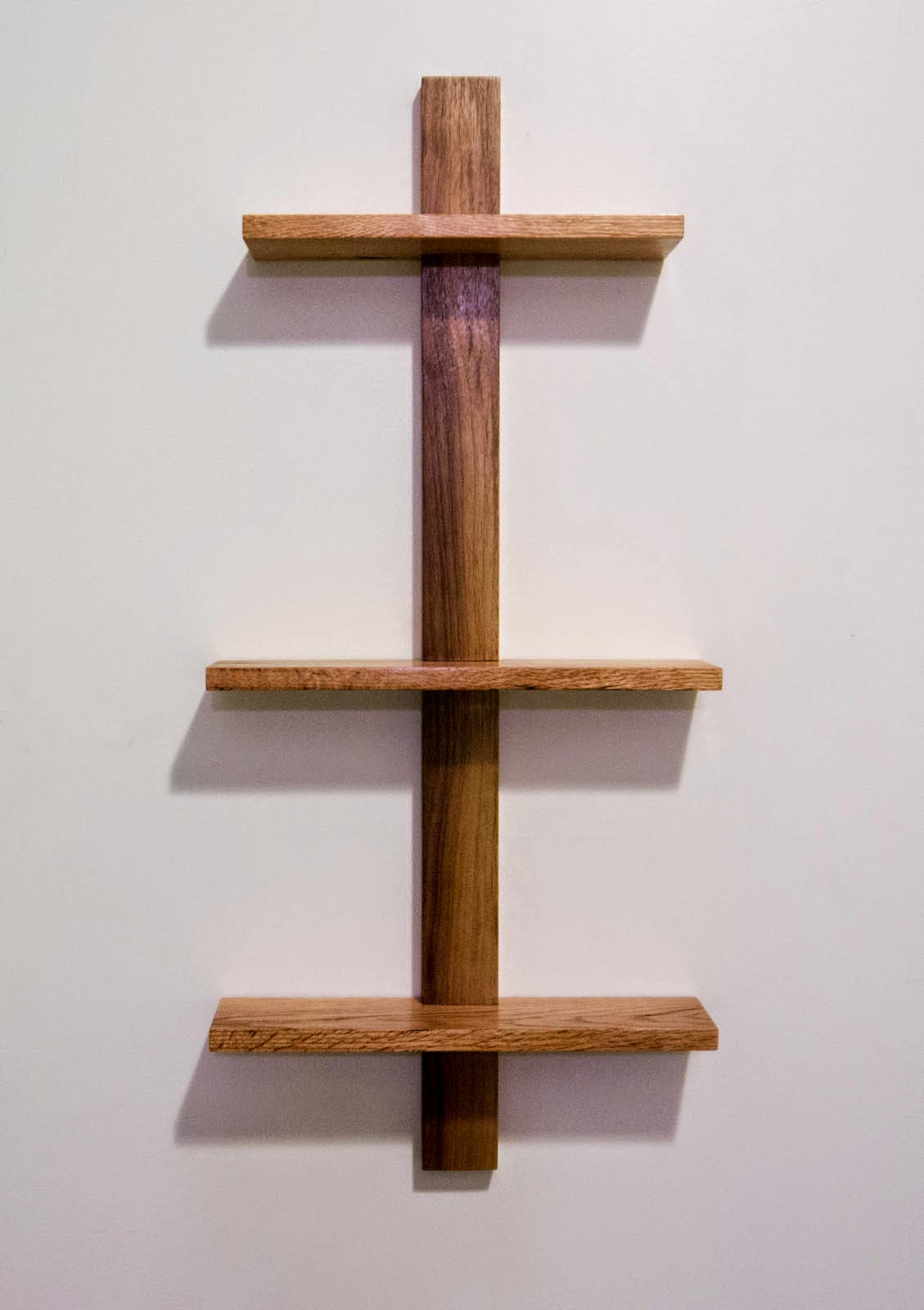 Zimmerman Woodworks Walnut and oak cantilevered shelf