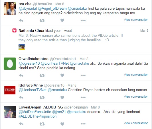Philippine celebrity fans against Chris A article