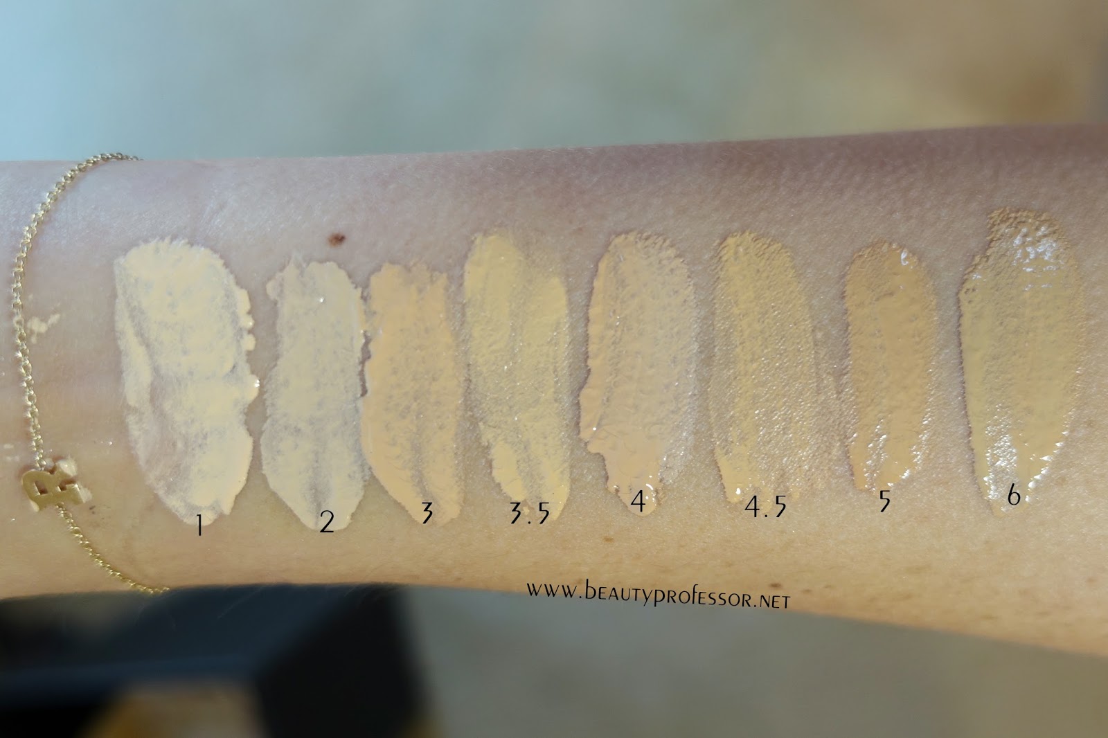 Beauty Professor Charlotte Tilbury Magic Foundation Swatches of ALL