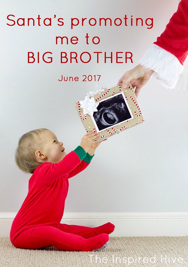 Cute announcement idea for a second pregnancy around Christmas time!  