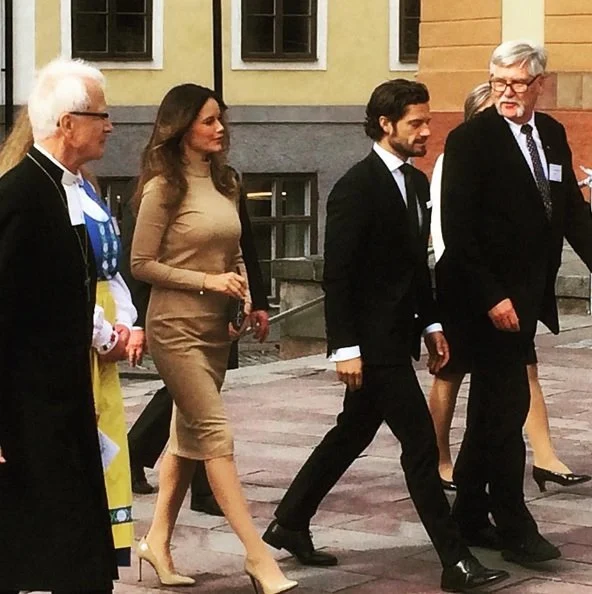 King Carl XVI Gustaf of Sweden, Prince Carl Philip and Princess Sofia of Sweden attended a service at Cathedral of Uppsala in Uppsala
